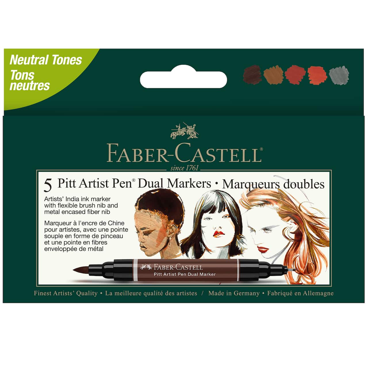 Faber-Castell® Neutral Tones Dual Tip Pitt Artist Brush Pens